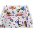 BabyNeeds - Lenjerie patut 3 piese, Cu doua protectii laterale, Cerceaf, Din bumbac, Pentru patut 120x60 cm, Bufnitele vesele, Alb
