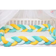 Aparatori impletite plus minky verde menta, turquoise si galben 360 cm