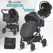 Carucior modular 3in1 Coccolle Serry Jet black cu Scoica auto iSize Coccolle Knox Black