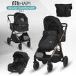 Carucior transformabil 3 in 1 Hapi Soley Jet Black