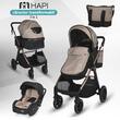 Carucior transformabil 3 in 1 Hapi Soley Simply Taupe