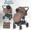 Carucior modular 4in1 Coccolle Serry Light Taupe cu Scoica auto iSize Coccolle Rilax Black si Baza isofix iSize Coccolle Rilax