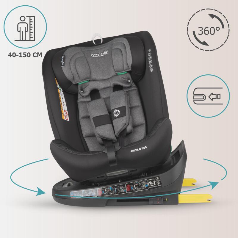 Scaun auto iSize 40-150 cm Cocccolle Nova Diamond black - Smart Baby