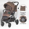 Carucior modular 4in1 Coccolle Serry Light Taupe cu Scoica auto iSize Coccolle Knox Black si Baza isofix iSize Coccolle Knox