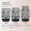 Scaun auto rotativ iSize 40-150 cm Coccolle Velsa Neutral grey