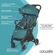 Carucior sport cu pliere compacta automata Coccolle Arella, Cadru aluminiu, Roti detasabile, Spatar reglabil, Protectie UV, Copertina extensibila, Ventilatie, Sarcina maxima 22 kg, Emerald Green