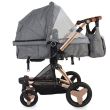 Carucior transformabil 3 in 1 Coccolle Ambra Rose Gold+cadou set biberoane Twistshake