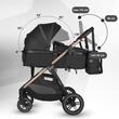 Carucior transformabil 3 in 1 Hapi Soley Jet Black