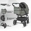Carucior modular 4in1 Coccolle Serry Moss Green cu Scoica auto iSize Coccolle Rilax Black si Baza isofix iSize Coccolle Rilax