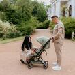 Carucior sport Coccolle Sierra cu pliere Automata ultracompacta, compatibil IATA pentru bagaj mana avion, Cadru aluminiu, Pozitie somn, Copertina extensibila, Husa insecte, Taupe Brown