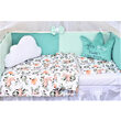 Lenjerie 5 piese bumbac model caprioare si iepurasi patut 120x60 cm