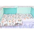 Lenjerie 5 piese bumbac model caprioare si iepurasi patut 120x60 cm