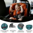 Scaun auto rotativ cu Isofix Coccolle Atira iSize R129, 40-150 cm, 0-36 kg, Top Tether, Centuri in 5 puncte, Pozitie de somn, Tetiera reglabila, Carcasa ranforsata, Spuma de memorie, Hydra Blue
