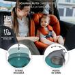 Scaun auto rotativ cu Isofix Coccolle Atira iSize R129, 40-150 cm, 0-36 kg, Top Tether, Centuri in 5 puncte, Pozitie de somn, Tetiera reglabila, Carcasa ranforsata, Spuma de memorie, Hydra Blue