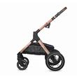 Carucior transformabil 3 in 1 Coccolle Melora, Cadru aluminiu, Roti mari, Pliere compacta, Maner ajustabil, Cos auto iSize, Geanta mama, Husa picioruse, Husa ploaie, Plasa insecte, Diamond Black