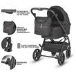 Carucior modular 2in1 Coccolle Serry Jet black+ Scoica auto iSize Coccolle Knox Black
