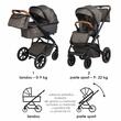 Carucior modular 2in1 Coccolle Nessia Anthracite+Balansoar bebelusi Coccolle Velio Butternut