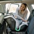 Scaun auto Isofix Premium iSize Coccolle Mago cu picior de fixare, 40-150 cm, 0-36 kg, Rotire 360 grade, Tetiera reglabila, Pozitie somn, Protectie impact lateral, Bara recul, Greenstone