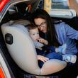 Scaun auto rotativ cu Isofix Coccolle Nova iSize, 40-150 cm, 0-12 ani, omologat R129, Top Tether, Insert nou nascut, Tetiera reglabila, Pozitie de somn, Sand Beige