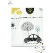 Cearceaf cu elastic, MimiNu, Pentru patut 140X70 cm, Din bumbac certificat Oeko Tex Standard 100, Childrens Journey Grey