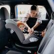 Scaun auto cu Isofix Coccolle Nyota iSize, Rotire 360° cu o singura mana, Tetiera reglabila, Husa detasabila, Sistem antibasculare, Pozitie somn, 40-150 cm, 0-12 ani, Omologat R129, Moonlit Grey