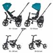Tricicleta ultrapliabila Coccolle Spectra Plus Premium Line, Scaun reversibil, Copertina XXL, Cos accesorii, 2 seturi suport picioruse, Sistem roata libera, Roti cauciuc EVA, Turquoise Tide