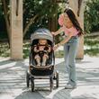 Carucior transformabil 3 in 1 Coccolle Melora, Cadru aluminiu, Roti mari, Pliere compacta, Maner ajustabil, Cos auto iSize, Geanta mama, Husa picioruse, Husa ploaie, Plasa insecte, Diamond Black