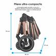 Carucior transformabil 3 in 1 Coccolle Melora, Cadru aluminiu, Roti mari, Pliere compacta, Maner ajustabil, Cos auto iSize, Geanta mama, Husa picioruse, Husa ploaie, Plasa insecte, Diamond Black