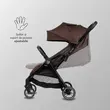 Carucior sport cu pliere compacta automata Coccolle Arella, Cadru aluminiu, Roti detasabile, Spatar reglabil, Protectie UV, Copertina extensibila, Ventilatie, Sarcina maxima 22 kg, Coffee Brown