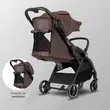 Carucior sport cu pliere compacta automata Coccolle Arella, Cadru aluminiu, Roti detasabile, Spatar reglabil, Protectie UV, Copertina extensibila, Ventilatie, Sarcina maxima 22 kg, Coffee Brown