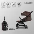 Carucior sport cu pliere compacta automata Coccolle Arella, Cadru aluminiu, Roti detasabile, Spatar reglabil, Protectie UV, Copertina extensibila, Ventilatie, Sarcina maxima 22 kg, Coffee Brown