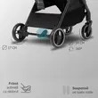 Carucior sport cu pliere compacta automata Coccolle Arella, Cadru aluminiu, Roti detasabile, Spatar reglabil, Protectie UV, Copertina extensibila, Ventilatie, Sarcina maxima 22 kg, Coffee Brown
