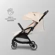 Carucior sport cu pliere compacta automata Coccolle Arella, Cadru aluminiu, Roti detasabile, Spatar reglabil, Protectie UV, Copertina extensibila, Ventilatie, Sarcina maxima 22 kg, Sand Beige