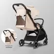 Carucior sport cu pliere compacta automata Coccolle Arella, Cadru aluminiu, Roti detasabile, Spatar reglabil, Protectie UV, Copertina extensibila, Ventilatie, Sarcina maxima 22 kg, Sand Beige