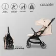 Carucior sport cu pliere compacta automata Coccolle Arella, Cadru aluminiu, Roti detasabile, Spatar reglabil, Protectie UV, Copertina extensibila, Ventilatie, Sarcina maxima 22 kg, Sand Beige