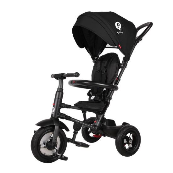 Tricicleta cu roti de cauciuc Qplay Rito Rubber Negru 