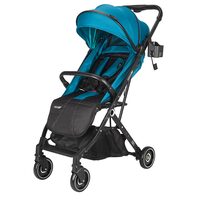 Carucior sport tip troller Coccolle Alla, Pliere cu o singura mana, Cadru aluminiu, Copertina cu parasolar si sectiune mesh, Spatar reglabil, Cos cumparaturi, Greutate 5.6 kg, Turquoise Tide