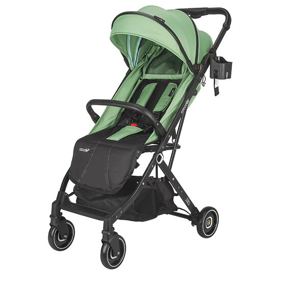 Carucior sport tip troller Coccolle Alla, Pliere cu o singura mana, Cadru aluminiu, Copertina cu parasolar si sectiune mesh, Spatar reglabil, Cos cumparaturi, Greutate 5.6 kg, Mistletoe Green