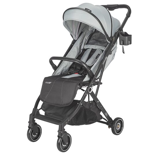 Carucior sport tip troller Coccolle Alla, Pliere cu o singura mana, Cadru aluminiu, Copertina cu parasolar si sectiune mesh, Spatar reglabil, Cos cumparaturi, Greutate 5.6 kg, Greystone