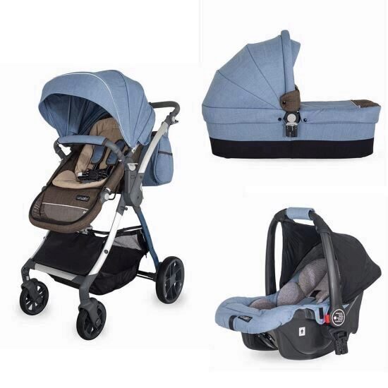 Carucior modular 3 in 1 Coccolle Acero albastru