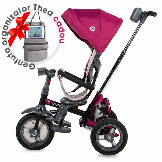 Tricicleta multifunctionala 4in1 cu sezut reversibil Coccolle Velo Air Violet+Gentuta-organizator multifunctional Coccolle Thea (CADOU)