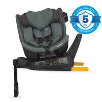 Scaun auto Isofix Premium iSize Coccolle Mago cu picior de fixare, 40-150 cm, 0-36 kg, Rotire 360 grade, Tetiera reglabila, Pozitie somn, Protectie impact lateral, Bara recul, Greenstone