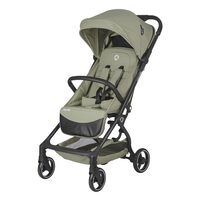 Carucior sport Coccolle Sierra cu pliere Automata ultracompacta, compatibil IATA pentru bagaj mana avion, Cadru aluminiu, Pozitie somn, Copertina extensibila, Husa insecte, Sage Green