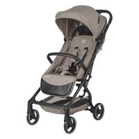 Carucior sport Coccolle Sierra cu pliere Automata ultracompacta, compatibil IATA pentru bagaj mana avion, Cadru aluminiu, Pozitie somn, Copertina extensibila, Husa insecte, Taupe Brown