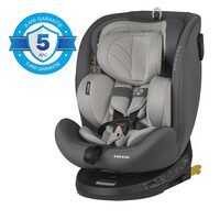 Scaun auto rotativ cu Isofix Coccolle Nova iSize, 40-150 cm, 0-12 ani, omologat R129, Top Tether, Insert nou nascut, Tetiera reglabila, Pozitie de somn, Moonlit Grey