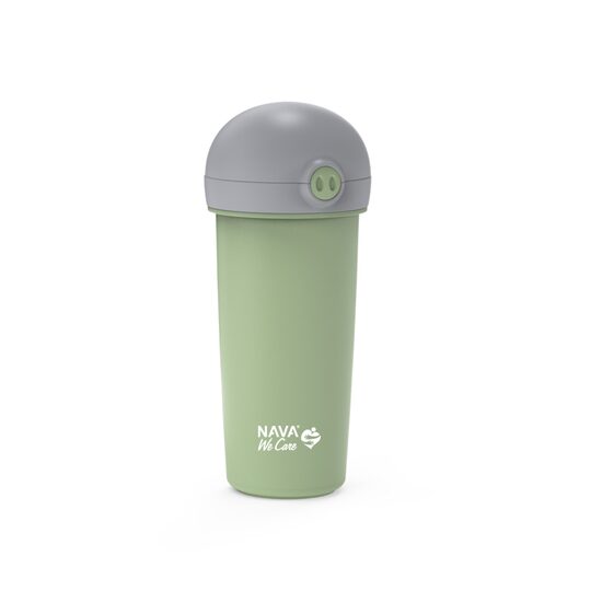 Sticla de plastic cu pai Nava 380 ml verde