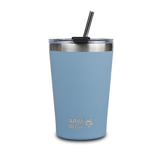 Cana termoizolanta cu pai Nava 450 ml albastru