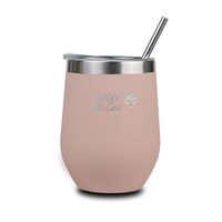 Cana termoizolanta cu pai Nava 360 ml roz