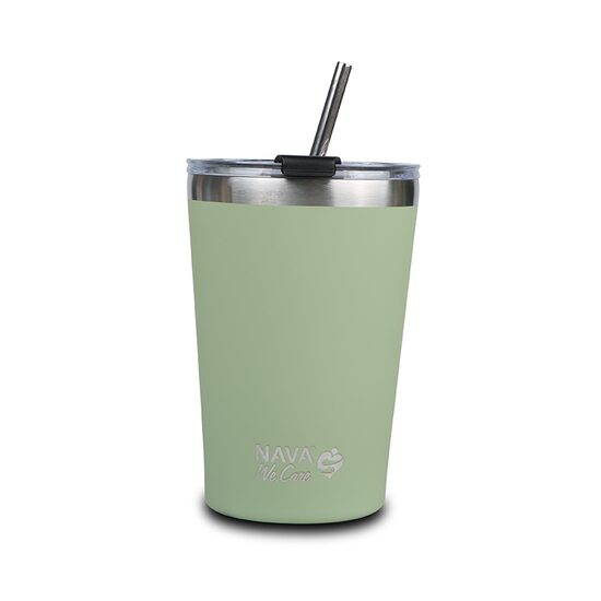 Cana termoizolanta cu pai Nava 450 ml verde