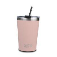 Cana termoizolanta cu pai Nava 450 ml roz
